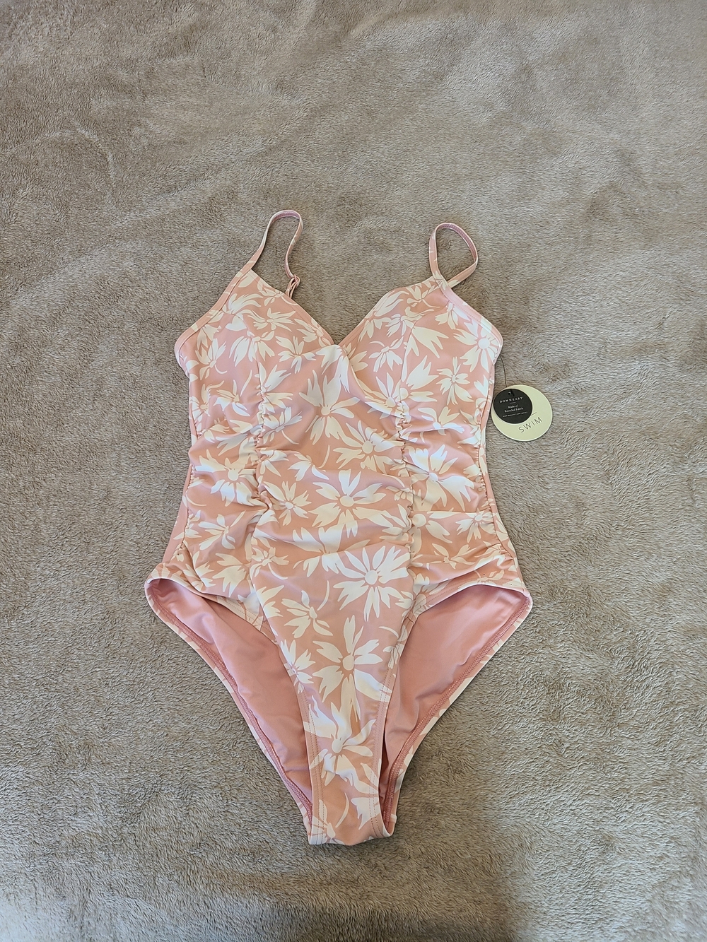 NWT DownEast Pink Floral One-Piece Swimwear